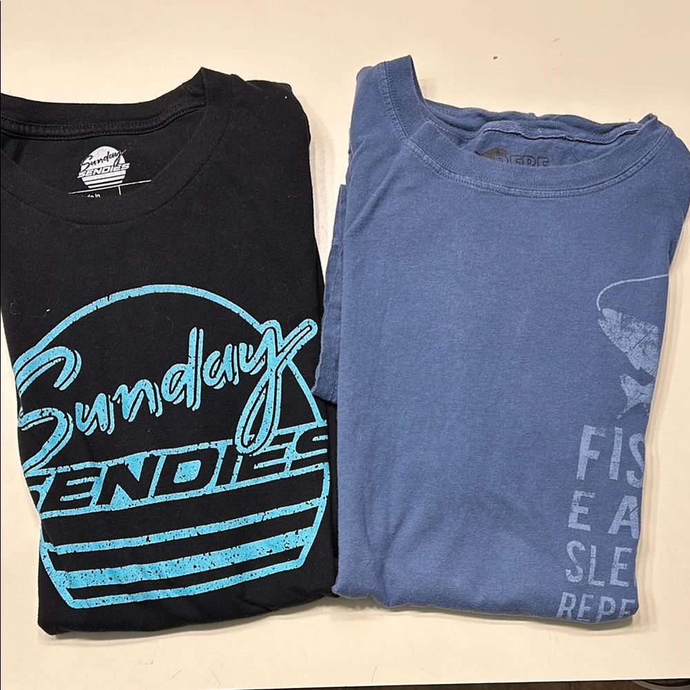 Two Medium T-Shirts - One Blue and One Black